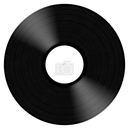 Téléchargez les photos : Isolated vintage black long play LP vinyle disques avec étiquette blanche vierge. Rétro 60s, 70s ou 80s musique media graphique, DJ disc jockey ou fond de l'industrie de l'enregistrement avec espace de copie. rendu 3D - en image libre de droit