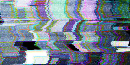 Téléchargez les photos : Pixel numérique glitch abstrait erreur fond superposition. Déformé cassé CRT télévision ou jeu vidéo endommager texture. Futuriste post-apocalyptique concept cyberpunk signal données bruit fond blanc - en image libre de droit
