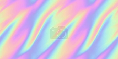 Photo for Seamless Y2K Futurism iridescent playful pastel holographic heatmap ombre gradient waves or flames background texture. Modern opalescent pale rainbow swirl neon nostalgic cyberbunk vaporwave pattern - Royalty Free Image