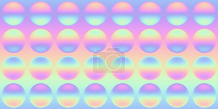 Photo for Seamless trippy Y2K futurism geometric polka dot circles faded pastel rainbow ombre pattern. Vaporwave webpunk aesthetic trendy iridescent holographic heatmap neon gradient effect background texture - Royalty Free Image