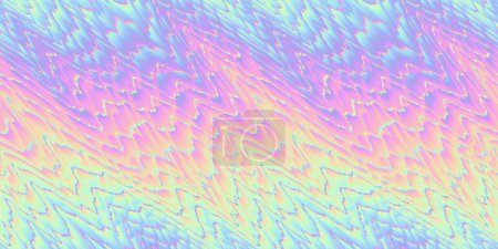 Photo for Seamless Y2K Futurism iridescent playful pastel electric wavy glitchy holographic ombre gradient waves background texture. Modern opalescent pale rainbow neon nostalgic cyberbunk vaporwave pattern - Royalty Free Image