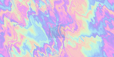 Photo for Seamless Y2K Futurism iridescent playful pastel electric wavy glitchy holographic ombre gradient waves background texture. Modern opalescent pale rainbow neon nostalgic cyberbunk vaporwave pattern - Royalty Free Image