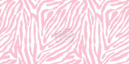 Téléchargez les photos : Sans couture lumière ludique rose pastel et blanc zèbre ou motif de tissu à rayures de tigre. Abstrait mignon safari tendance imprimé animal texture de fond. Anniversaire de filles, douche de bébé ou conception de papier peint de pépinière - en image libre de droit