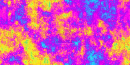 Foto de Inconsútil psicodélico grunge arco iris térmico infrarrojo patrón de mapa de calor textura de fondo. Trippy abstracta pared de hormigón dopamina aderezo estilo motivo. Fondo de pantalla de neón de colores brillantes o fondo retro - Imagen libre de derechos