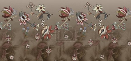 Téléchargez les photos : Motif design numérique textile décor motif fait à la main illustration mini thème audacieux, texture de fond, fleurs abstraites, effets de fond - en image libre de droit