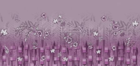 Téléchargez les photos : Motif design numérique textile décor motif fait à la main illustration mini thème audacieux, texture de fond, fleurs abstraites, effets de fond - en image libre de droit