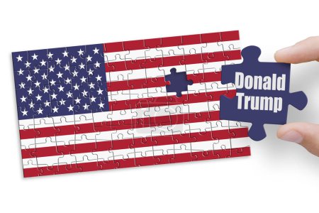 Puzzle aus US-amerikanischer Flagge