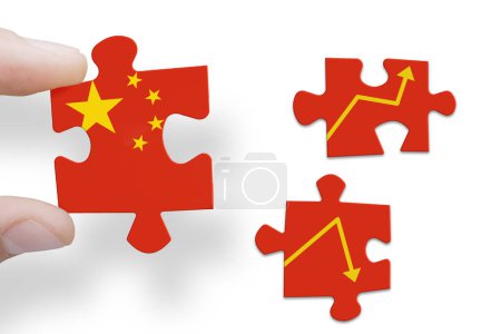Puzzle hecho de bandera de China