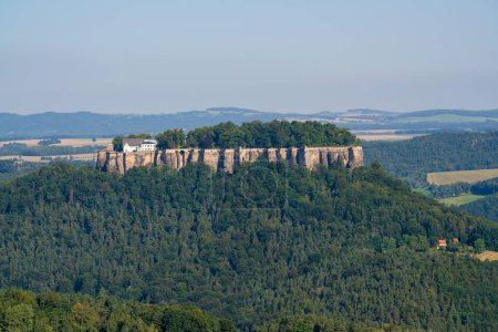 Photo for Fortified fortress Koenigstein in the national park Saxon Switzerland, Germany. Favorite tourist destination - Royalty Free Image