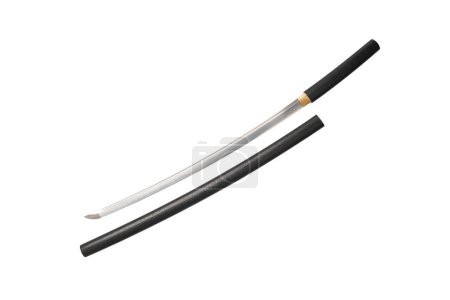 Téléchargez les photos : Japon katana épée sur fond blanc. - en image libre de droit