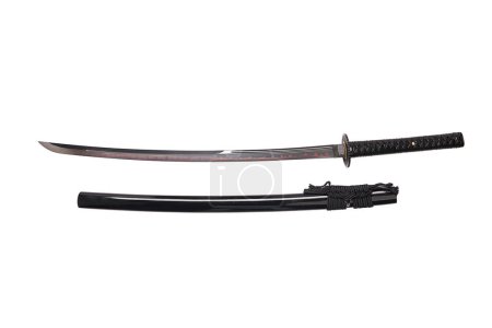 Téléchargez les photos : Japon katana épée sur fond blanc. - en image libre de droit