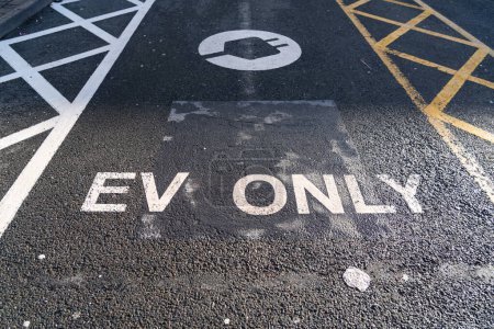 Photo for Electric Vehicle parking spot at the Merry Hill Shopping centre in Brierley Hill, UK - Royalty Free Image