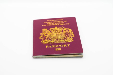Photo for United Kingdom or Great Britain and Northern Ireland Passport isolated on a white background - Royalty Free Image