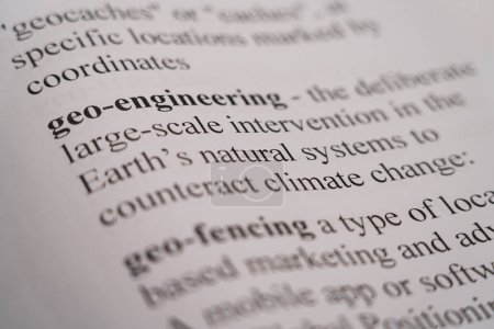 Photo for A closeup mockup of a dictionary of the word Geo-Engineering - Royalty Free Image