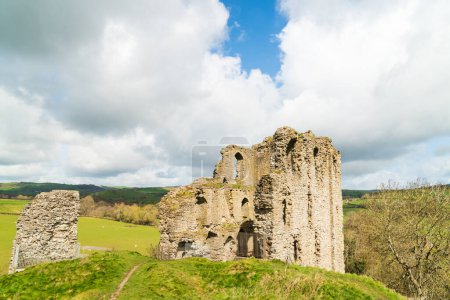 Photo for A northerly view of. he ruins of Clun Castle, a 12th Century Norman structure in Shropshire, UK. - Royalty Free Image