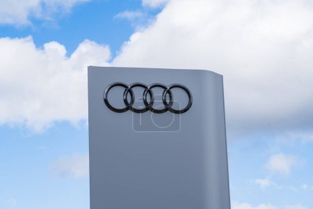 Photo for Wolverhampton, UK - March 29 2024: Audi external signage at a car dealership - Royalty Free Image