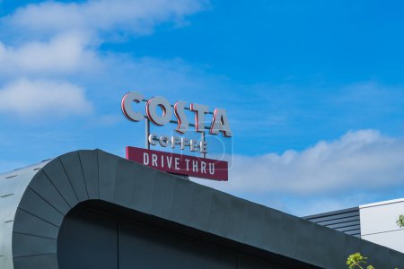 Photo for Wolverhampton, UK  April 11 2024: External signage of a Costa Coffee drive thru - Royalty Free Image