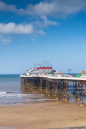 Photo for Cromer, England  May 13 2024: 3 Quarter view of Cromer Pier from Street level - Royalty Free Image