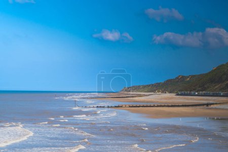 Photo for A view of Cromer Beach looking towards Overstrand in North Norfolk, UK - Royalty Free Image