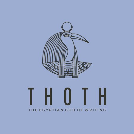 thoth dios de la línea de escritura arte logotipo vector símbolo ilustración diseño