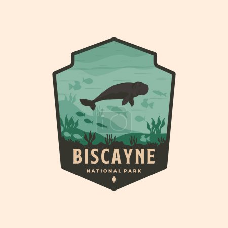 biscayne parc national vintage logo vectoriel symbole illustration conception