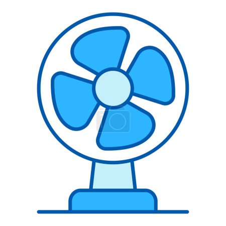 Photo for Four-bladed desktop fan for blowing, from the heat - icon, illustration on white background, similar style - Royalty Free Image