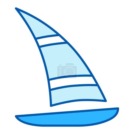 Photo for Sailboat, yacht with triangular sail - icon, illustration on white background, similar style - Royalty Free Image