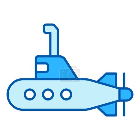 Téléchargez les photos : Sous-marin avec périscope - icône, illustration sur fond blanc, style similaire - en image libre de droit