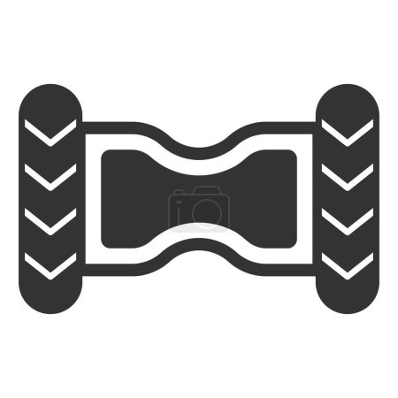 Illustration for Gyroscooter, top view - icon, illustration on white background, glyph style - Royalty Free Image