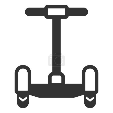 Illustration for Gyroscooter with handle, front view - icon, illustration on white background, glyph style - Royalty Free Image