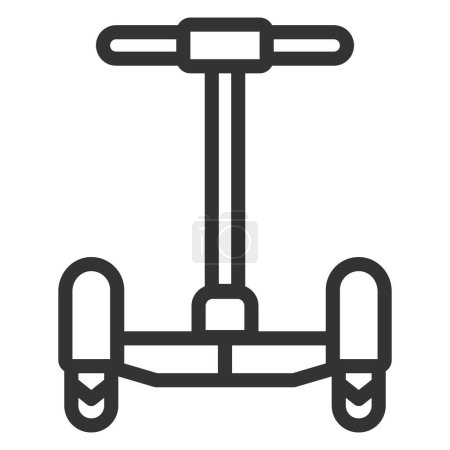 Téléchargez les illustrations : Gyroscooter avec poignée, vue de face - icône, illustration sur fond blanc, style contour - en licence libre de droit