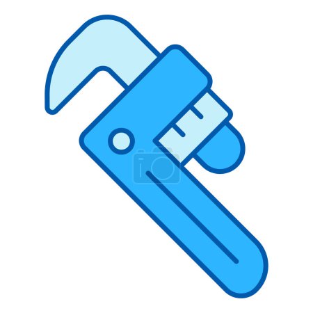 Illustration for Straight pipe wrench - icon, illustration on white background, color style - Royalty Free Image