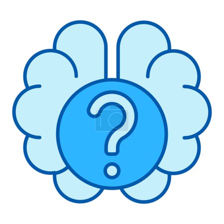 Illustration for Question, reflections in the brain - icon, illustration on white background, similar style - Royalty Free Image
