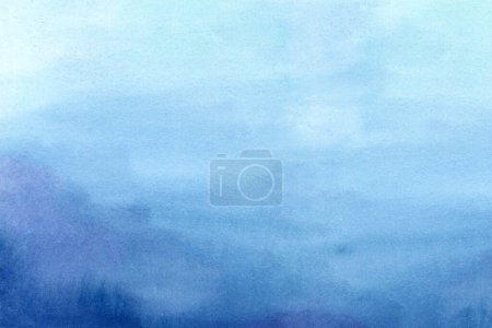 Foto de Mar, océano abstracto fondo azul. Lavado de acuarela pintado a mano. Para pancartas, carteles - Imagen libre de derechos