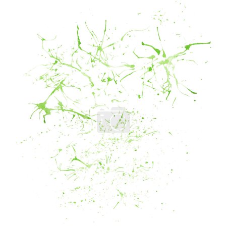 Photo for Abstract watercolor green splashes isolated on white background. Hand drawn design element for decor, banner - Royalty Free Image