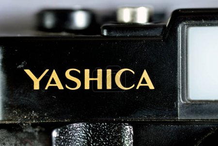 Photo for Giza, Egypt, August 12 2023: Yashica brand from old Camera, Yashica was a Japanese manufacturer of cameras, lenses, and film editing equipment, then Kyocera, It acquired the lens manufacturer Tomioka - Royalty Free Image