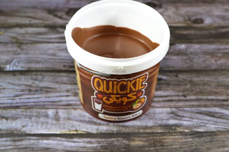 Photo for Cairo, Egypt, October 30 2023: Quickie hazelnut chocolate spread, made from ingredients like selected hazelnuts and delicious cocoa, has an authentic taste of hazelnuts and cocoa with creaminess - Royalty Free Image