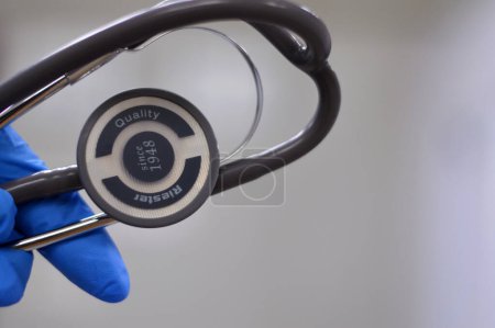 Photo for Cairo, Egypt, January 20 2024: Riester's classic stethoscope, for use in general practice, general wards, accident and emergency, urgent care, obstetrics and gynaecology, medical stethiscopes - Royalty Free Image