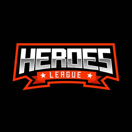 Illustration for Vector Heroes league Sports club text logo design, editable template - Royalty Free Image