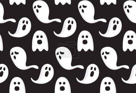 Illustration for Happy halloween seamless pattern. horror; ghost; funny. Endless texture can be used for wallpaper, pattern fills, web page,background, surface. vector illustration - Royalty Free Image
