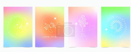 Illustration for Rainbow pastel background with y2k style - Royalty Free Image