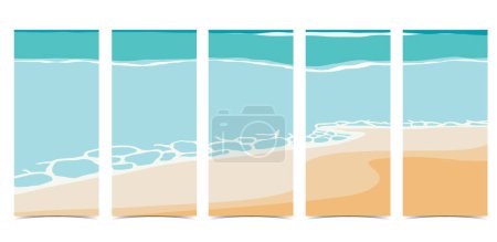 Illustration for Beach postcard with sand,sea and sky in the daytime - Royalty Free Image