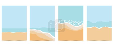 Ilustración de Postal de playa con sol, mar y cielo durante el día - Imagen libre de derechos