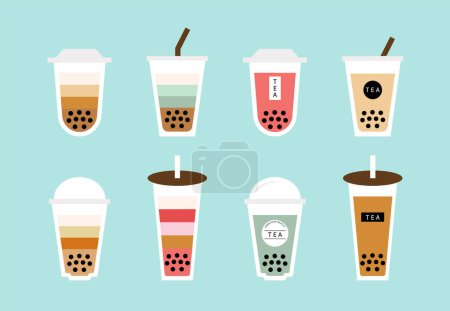 Ilustración de Burbuja taza de té objeto de diseño para la tienda de café - Imagen libre de derechos