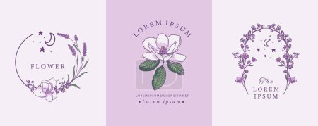 Illustration for Lavender and magnolia design with circle shape - Royalty Free Image