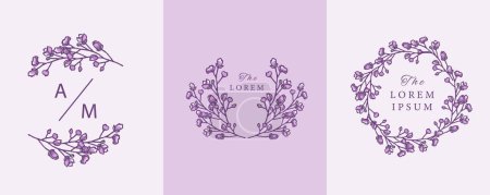 Illustration for Lavender and magnolia design with circle shape - Royalty Free Image