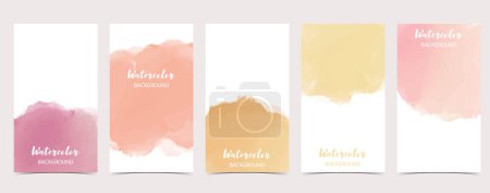 Illustration for Pastel watercolor background for social media with red, yellow, orange - Royalty Free Image