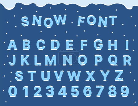 Ilustración de Snow winter alfabeto letter.uppercase fuente gráfica - Imagen libre de derechos