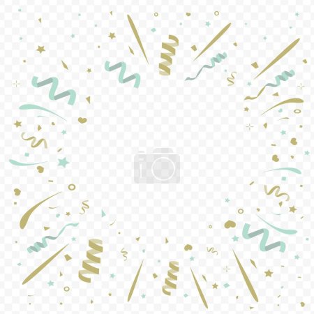 Illustration for Celebrate party background with confetti,glitter.Vector illustration for postcard,banner - Royalty Free Image