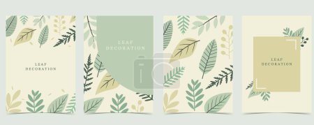 Illustration for Green leaf background. vector illustration for postcard,invitation - Royalty Free Image